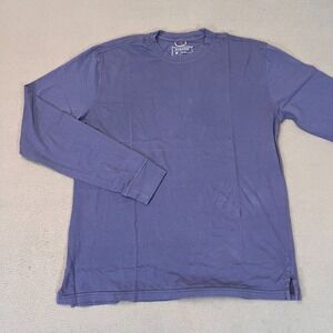 Reworn‎ Long Sleeve Everyday T Shirt Men's Medium Blue 100% Cotton Outdoor NWI